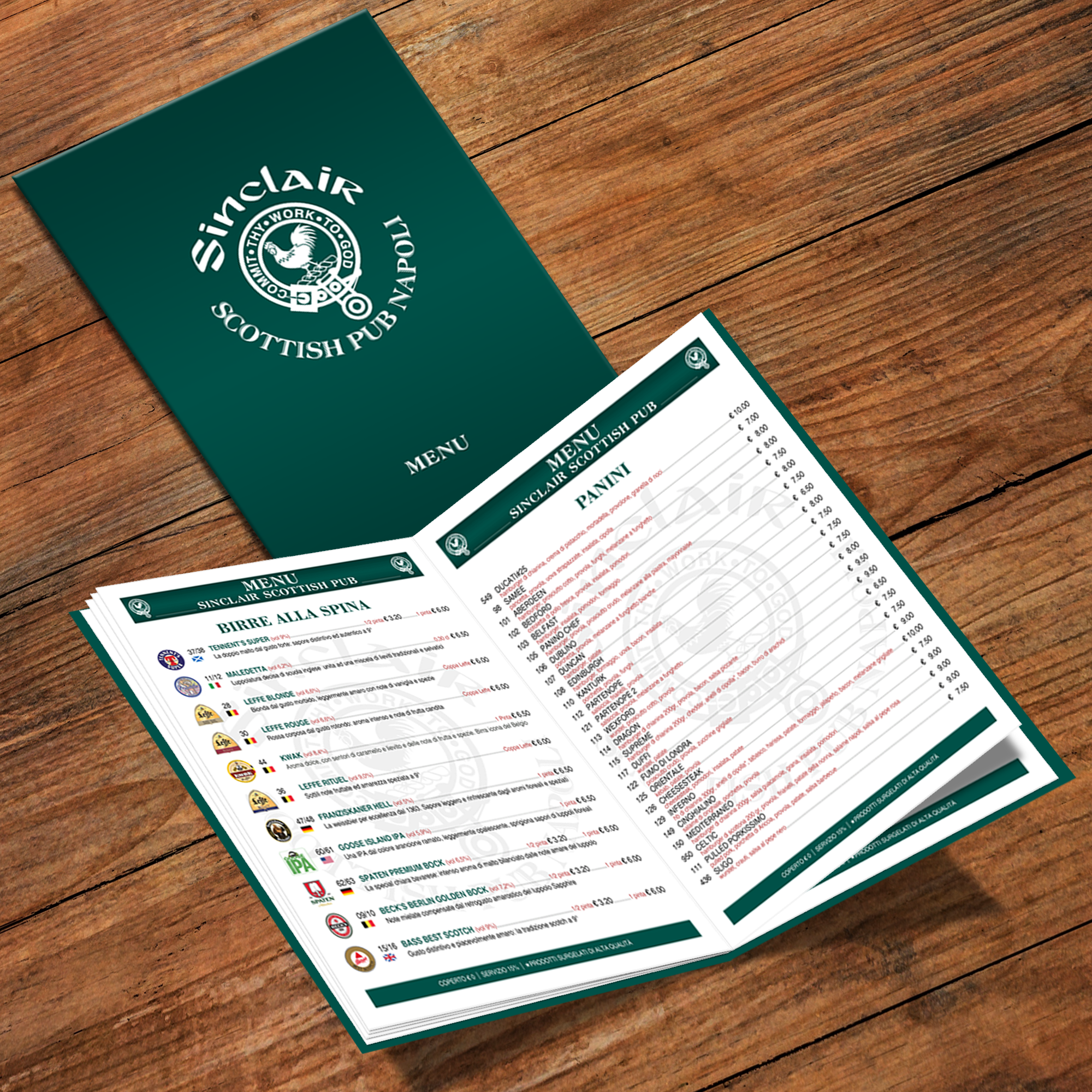 Menu Sinclair - Oltre Grafica