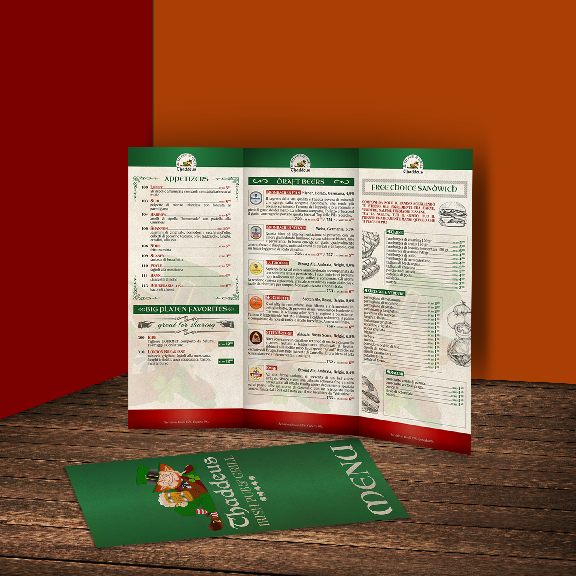 Menu Thaddeus - Oltre Grafica
